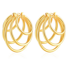 Load image into Gallery viewer, Gold Five Layer Earrings