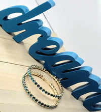 Load image into Gallery viewer, Blue Diamond Hoop Earrings