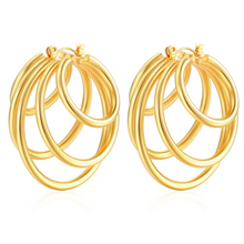 Load image into Gallery viewer, Gold Five Layer Earrings
