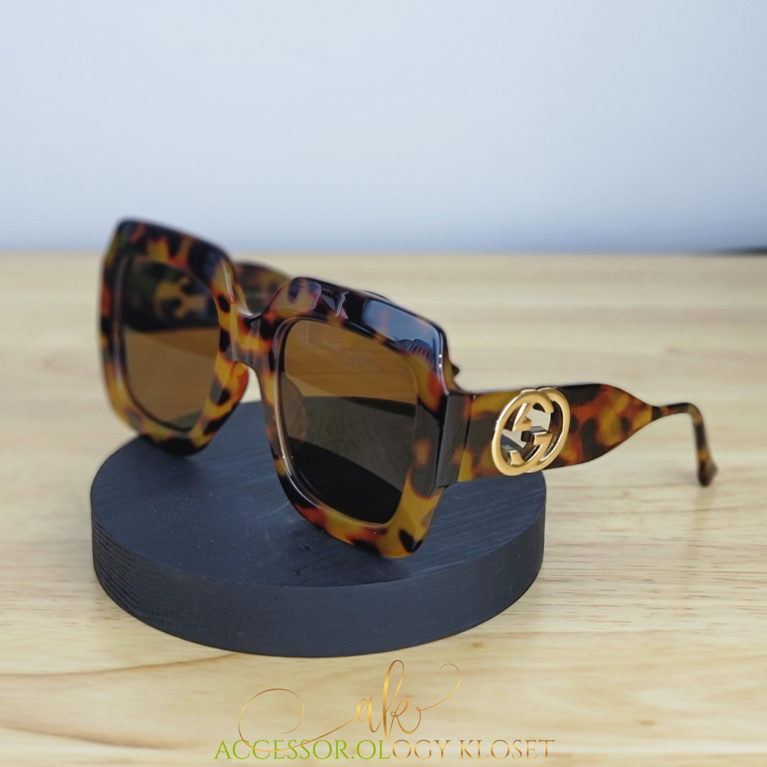 GG Squared Series Sunglasses Marble (Brown & Black)