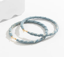 Load image into Gallery viewer, What About Them Denim Hoop Earrings
