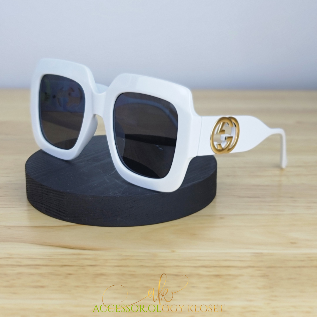 GG Squared Series Sunglasses White