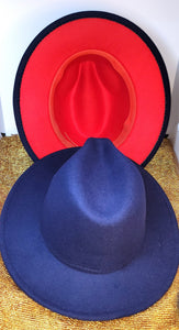 AK Navy Blue with Red Bottom Fedora