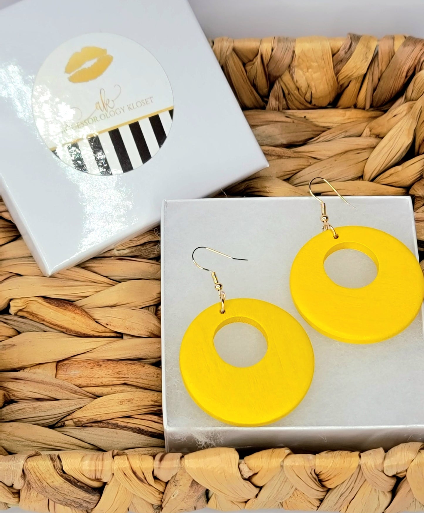 Open Circle Wooden Earrings