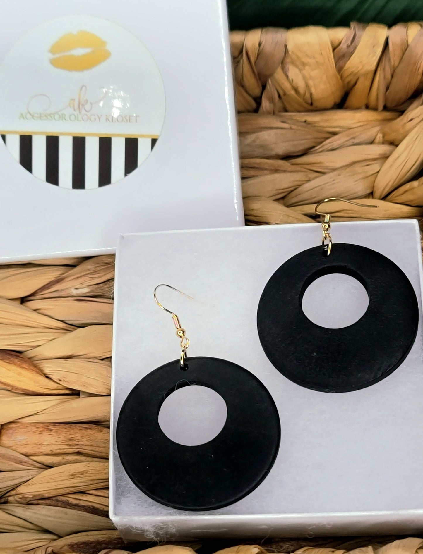 Open Circle Wooden Earrings