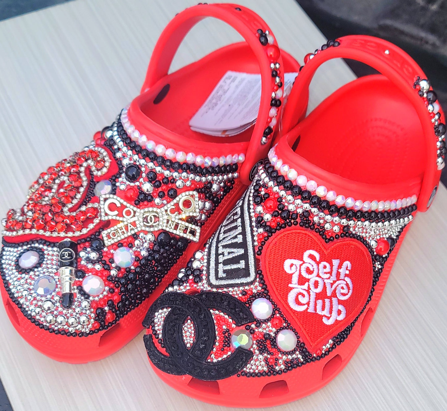 Red & Black Designer Crocs