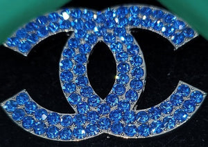 BLUE & SILVER BLINGED C&C BROOCHE