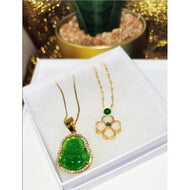 AK Jade 4 Leaf Clover Gold Necklace (Items Sold Separately)