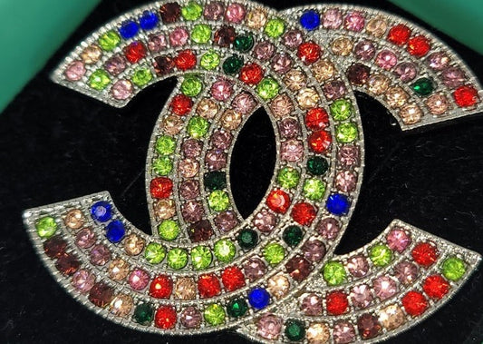 RAINBOW BLINGED OUT BROOCH