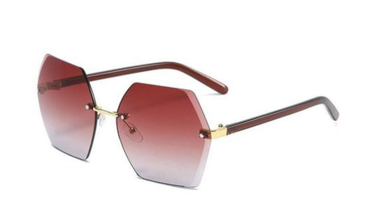 Burgundy Haze Rimless Sunglasses