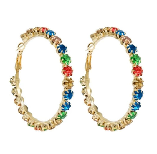 AK Follow the Rainbow Hoop Earrings (Medium)