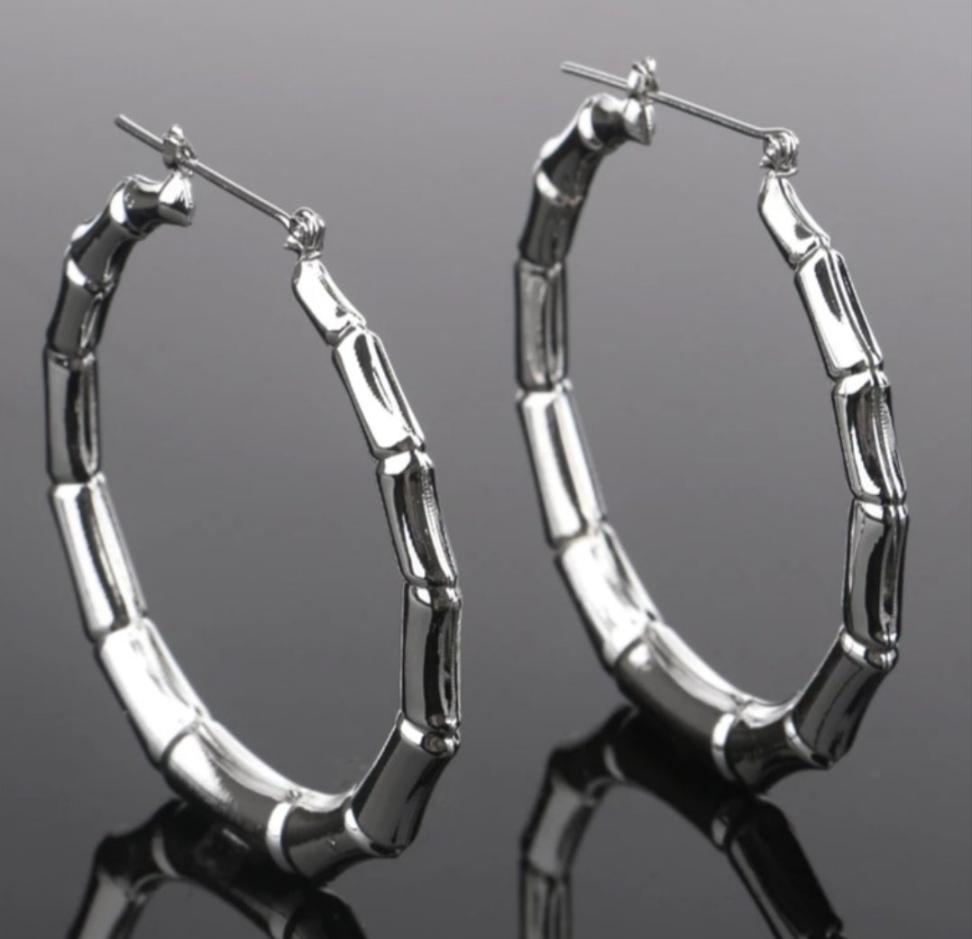 Hope Silver Bamboo Earrings