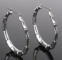 Load image into Gallery viewer, Hope Silver Bamboo Earrings
