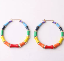 Load image into Gallery viewer, Splash with Color Bamboo Earrings
