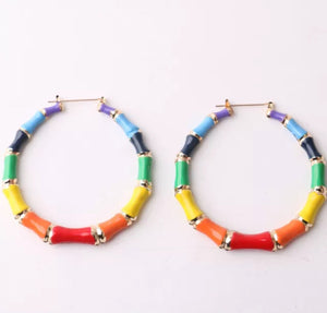 Splash with Color Bamboo Earrings
