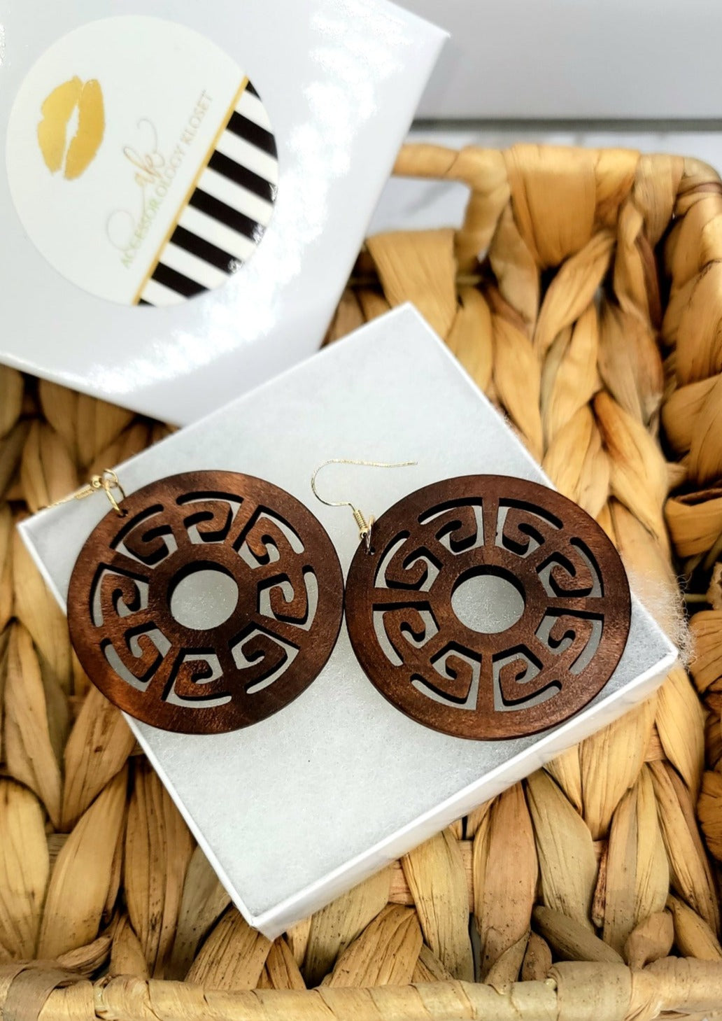 AK Mazed Natural Brown Earrings