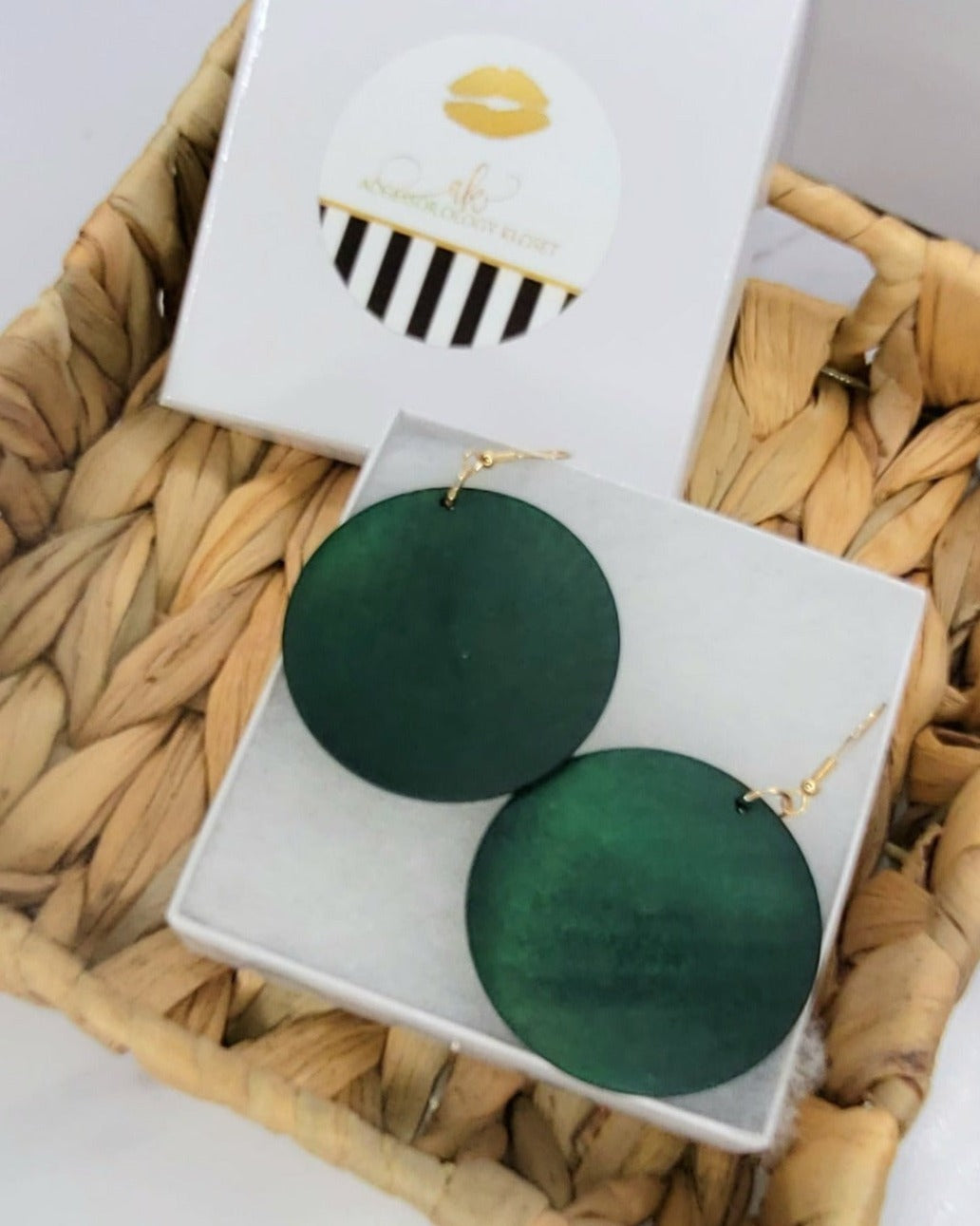 AK Evergreen Round Earrings