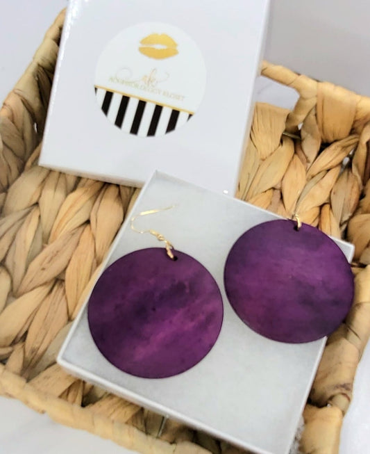 AK Purple Passion Round Earrings