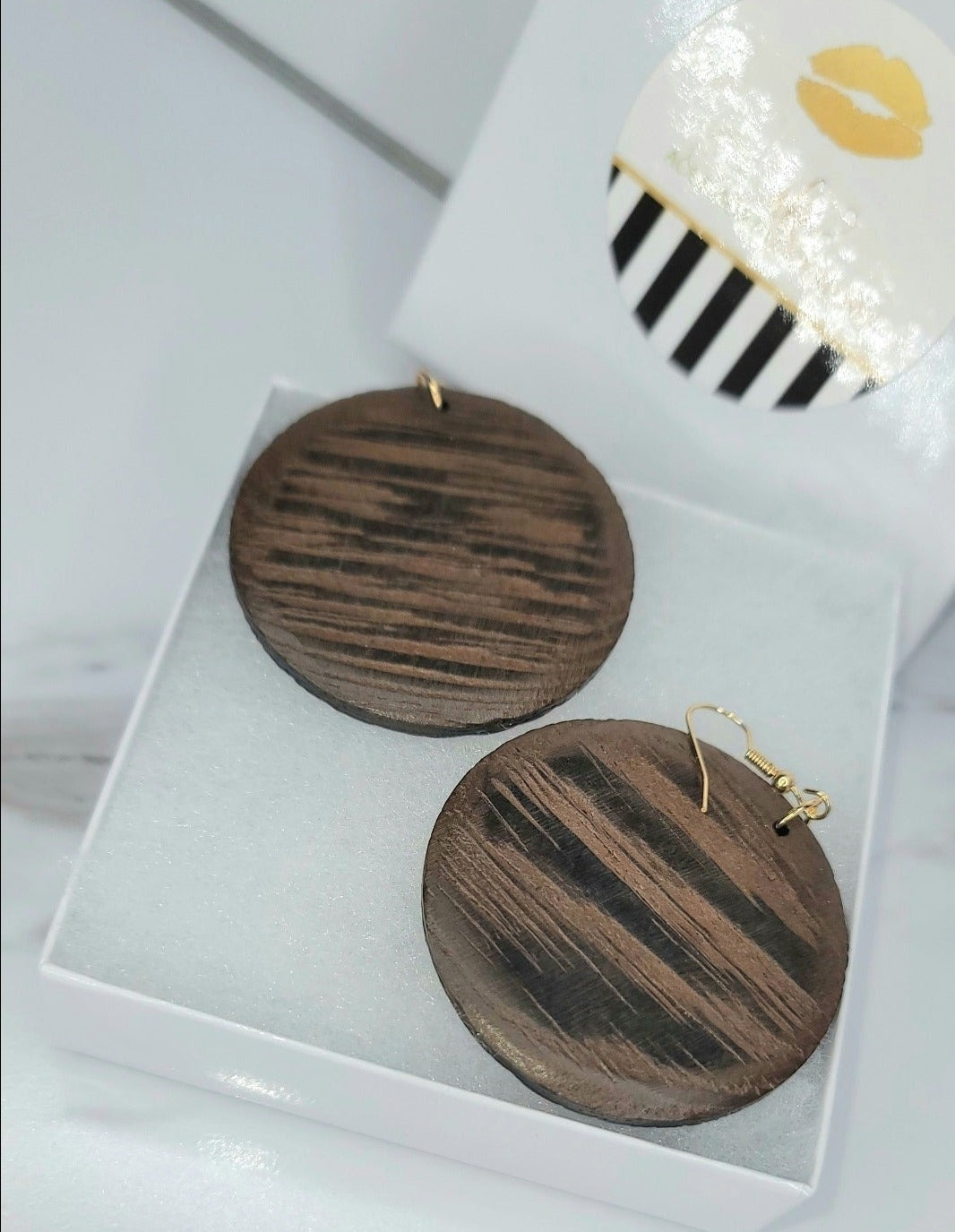 AK Marblewood Brown Earrings