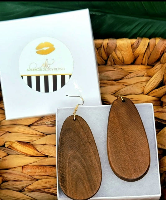 Boho Tear Drop Wooden Earrings