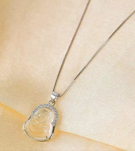 Mini Clear Buddha Necklace